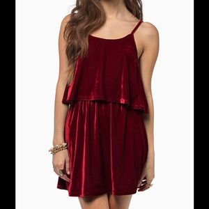 Tobi- red velour dress