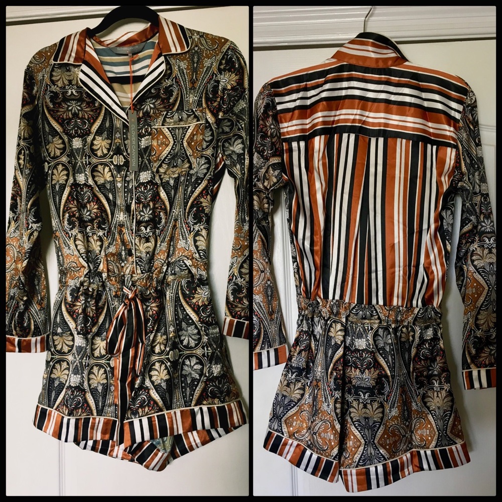 CLOVER CANYON ♠️Charmeuse Romper Paisley NWT - Picture 2 of 4
