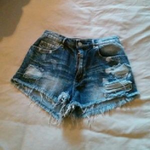 Acid Destroyed High Waisted Cheeky Shorts