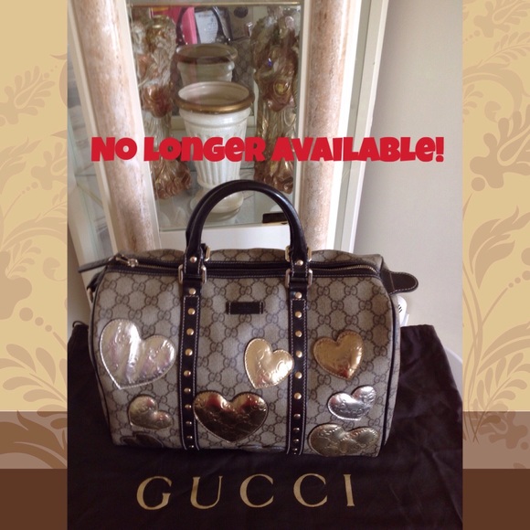 PRE-LOVED HTF AUTHENTIC GUCCI FLOATING HEARTS HDBG - Picture 1 of 4