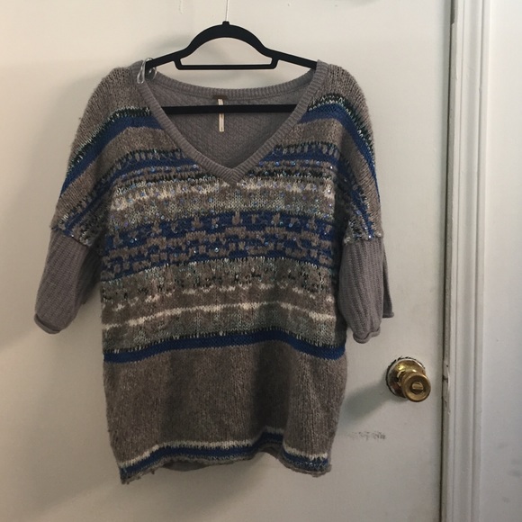 Free people grey knit sweater