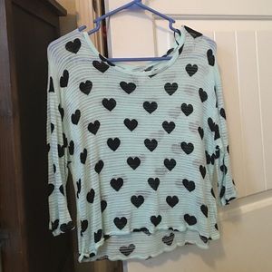 Blue and black h&m top
