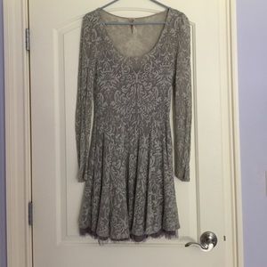 Free People Gray Babydoll Dress