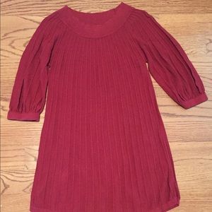 🎉 Lowest!! burgundy red knit ribbed tunic top,L