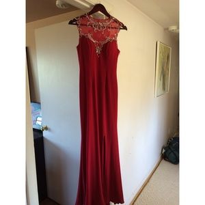 Red Poly USA Prom Dress