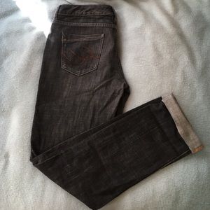 Dark wash cuffed jeans