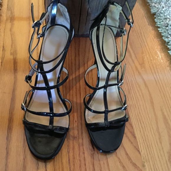 Nine West black patent leather scrappy pump heel 8