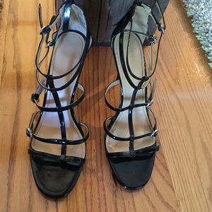 Nine West black patent leather scrappy pump heel 8