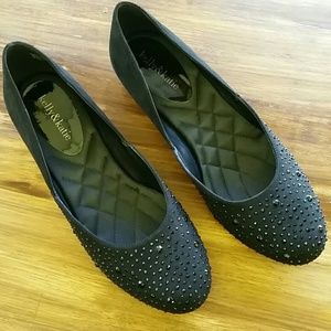 Kelly & Katie black embellished flats