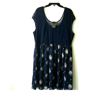 Torrid navy blue floral dress