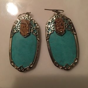Danielle Turquoise earrings w/decorative pendant!