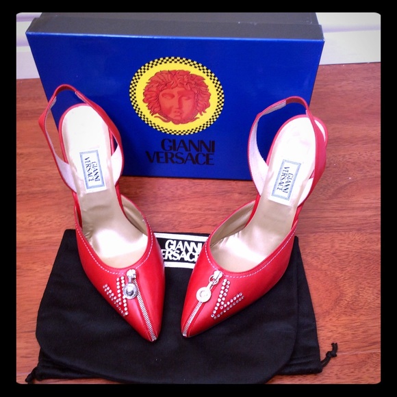Versace Shoes - Vintage Red Leather Pumps