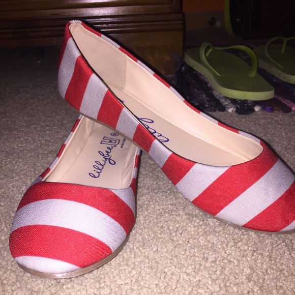 Scarlet and Gray ballet flats