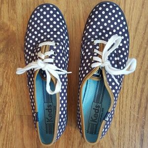 Keds navy polka dot shoes