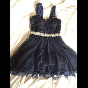 Midi semi formal navy dress