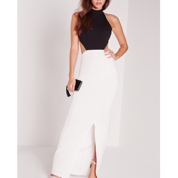 Missguided Monochrome Long Dress - size 4