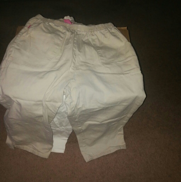 Tan Khaki capri jeans 18 W.  Woman within stretch