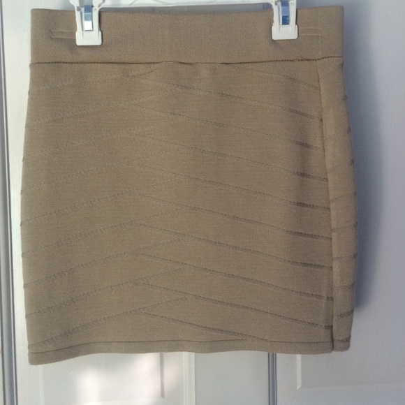 Tan stretch mini skirt