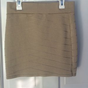 Tan stretch mini skirt