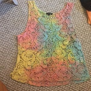 Never Worn Tie Dye Lace Tank Top