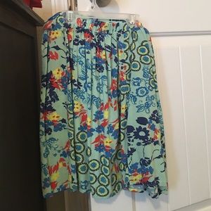 Green floral skirt