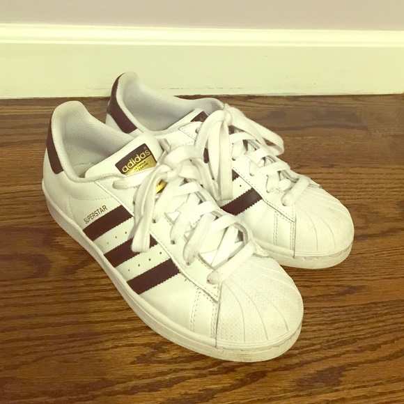 Black & white adidas superstars