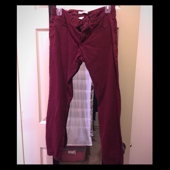 maroon skinnies