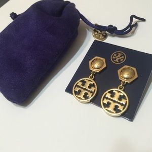Tory Burch Circle Logo Earrings