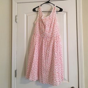 Orange and white patterned dress