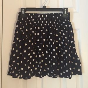 Black white polka dot skirt