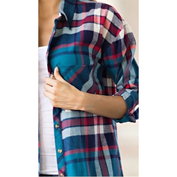 STEEZYER BLUE PLAID BUTTON UP - Picture 2 of 4