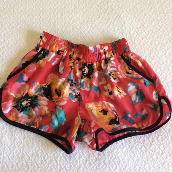 Small red floral shorts