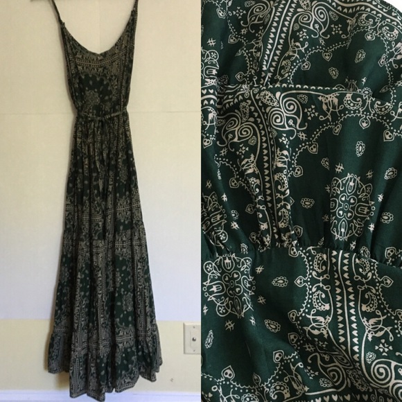 💥Boho green maxi dress