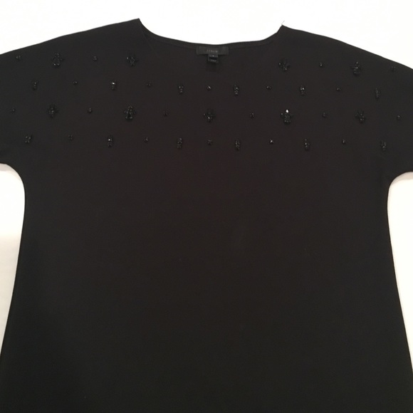 Black beaded J Crew top