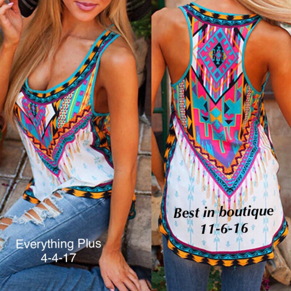 Tribal pattern top. 2X HP - Picture 1 of 8