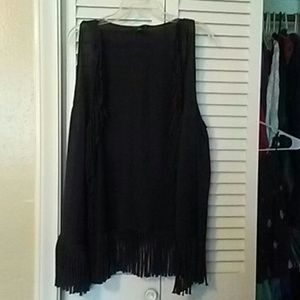 Black vest with fringe