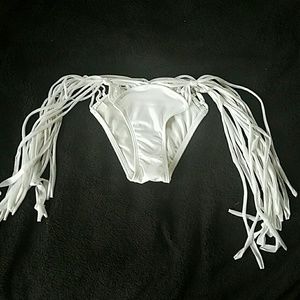 White fringe bikini bottoms