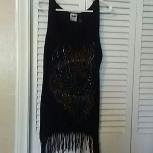 Harley-Davidson black sleeveless top with bling