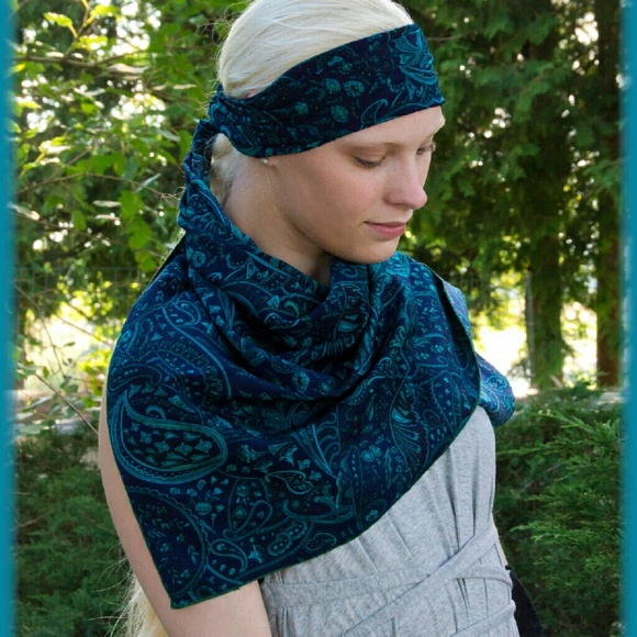 Emerald Jade head scarf, free people style - Picture 1 of 4