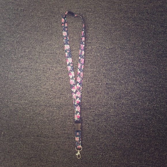 Navy Rose Lanyard