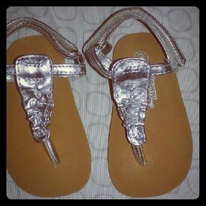 Size 3 infant silver sandals
