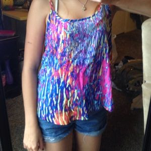 Multi color cotton on tank top