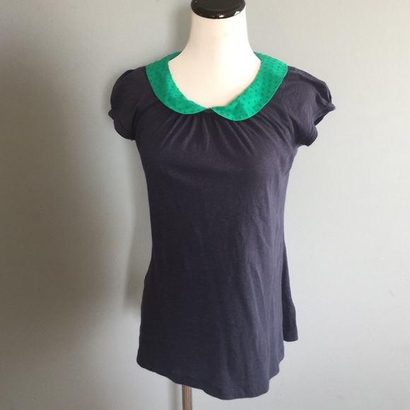 Anthropologie postmark Peter Pan collar top