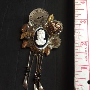 Steampunk cameo pin