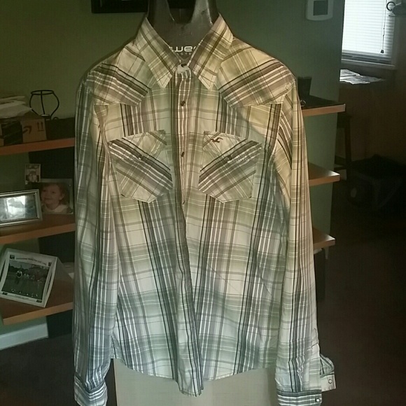 Hollister snap button down dress shirt