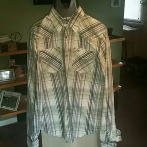 Hollister snap button down dress shirt