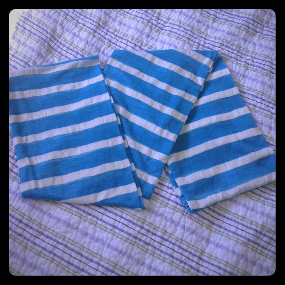Blue&white striped infinity scarf