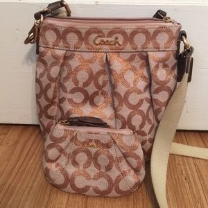 Coach cross-body bag with coin purse