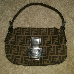 Fendi Zucca Baguette, shoulder bag, authentic