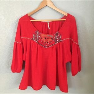 Free People Embellished Boho Top
